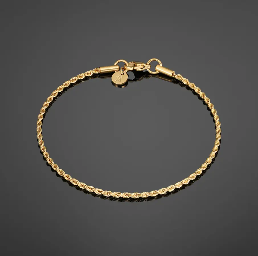 Minimal Rope Bracelet Gold -14K Gold SS "8"