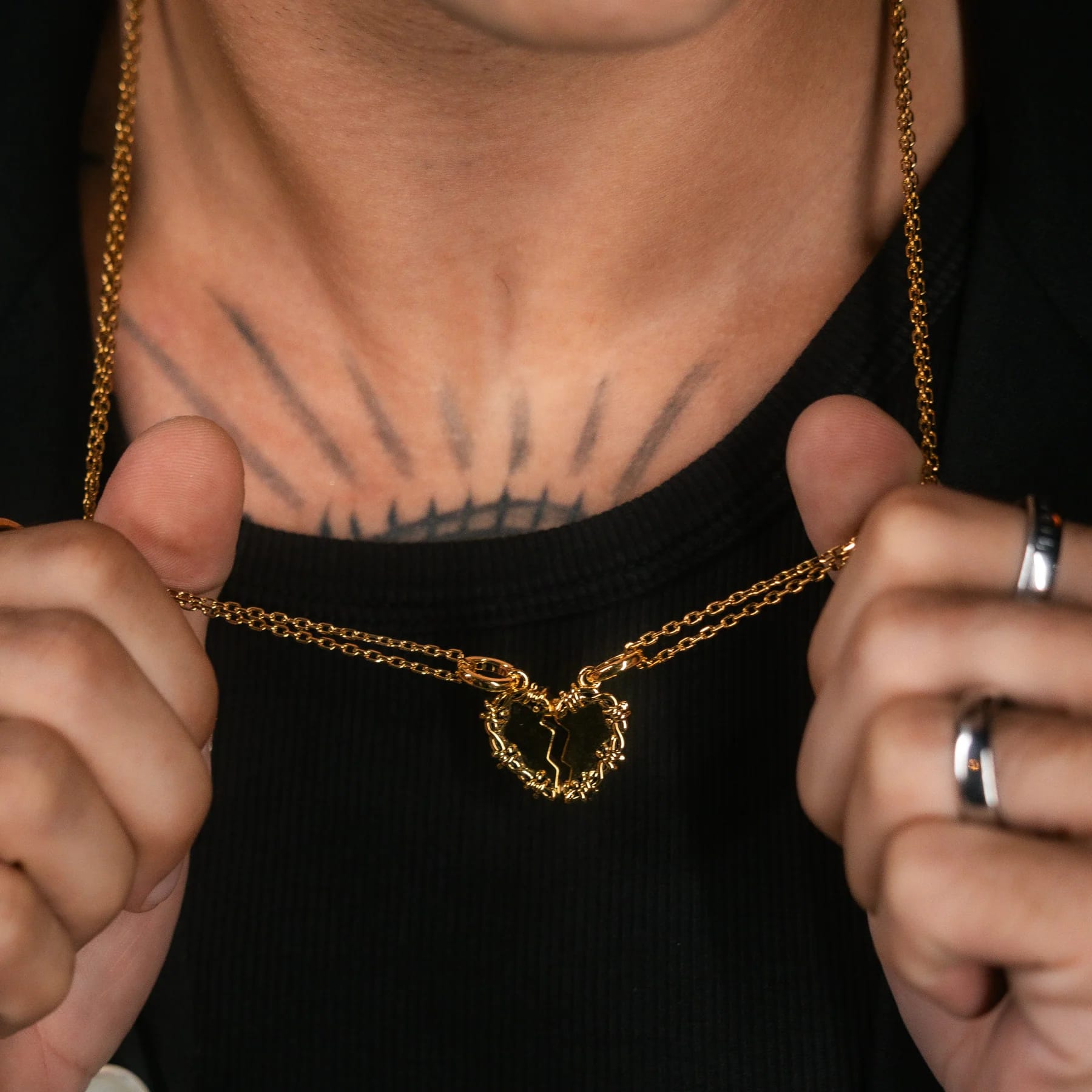 The Split-Heart Pendant - Gold RG1044