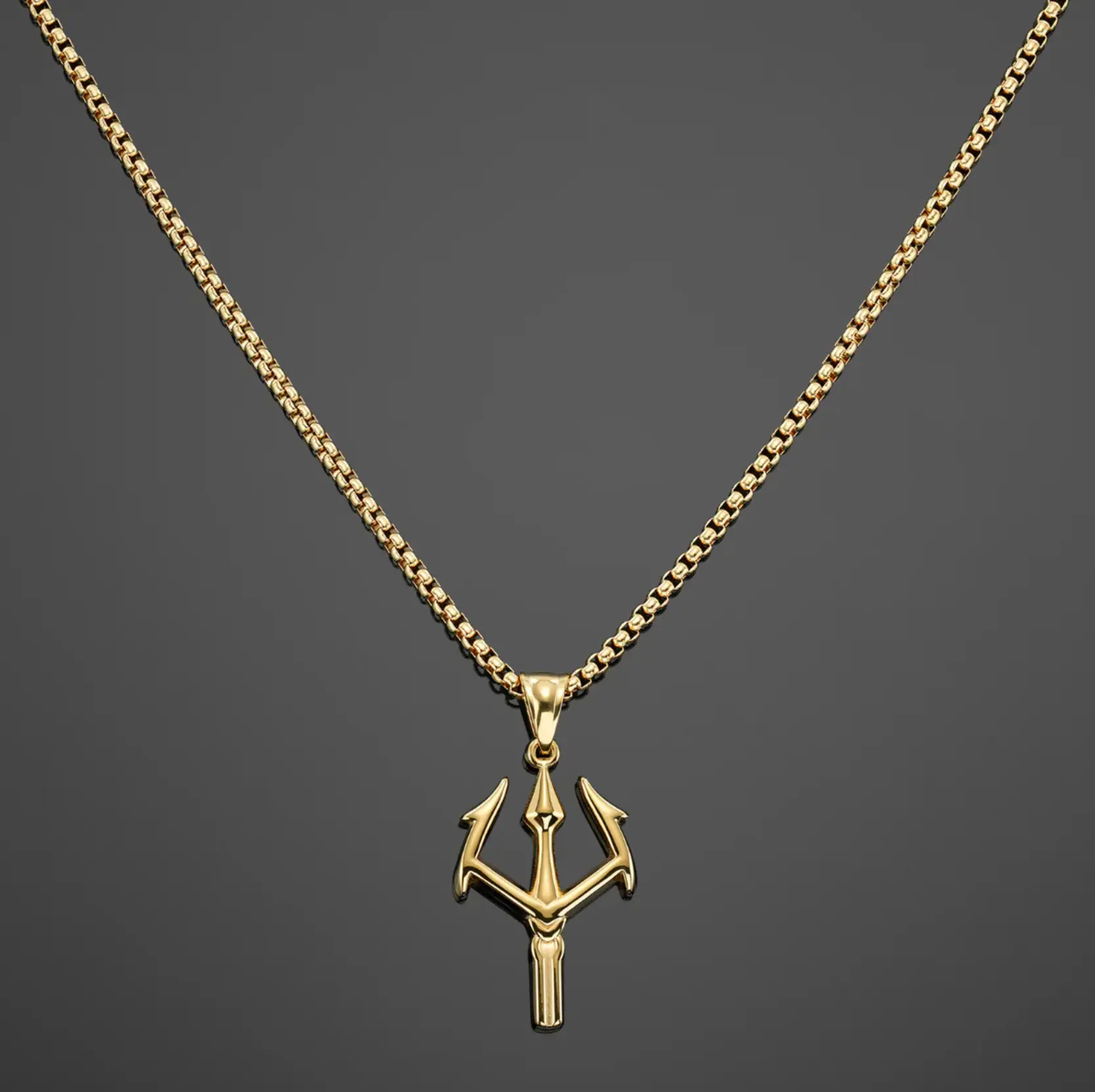 Trident Pendant - Gold 14K SS "22.5"